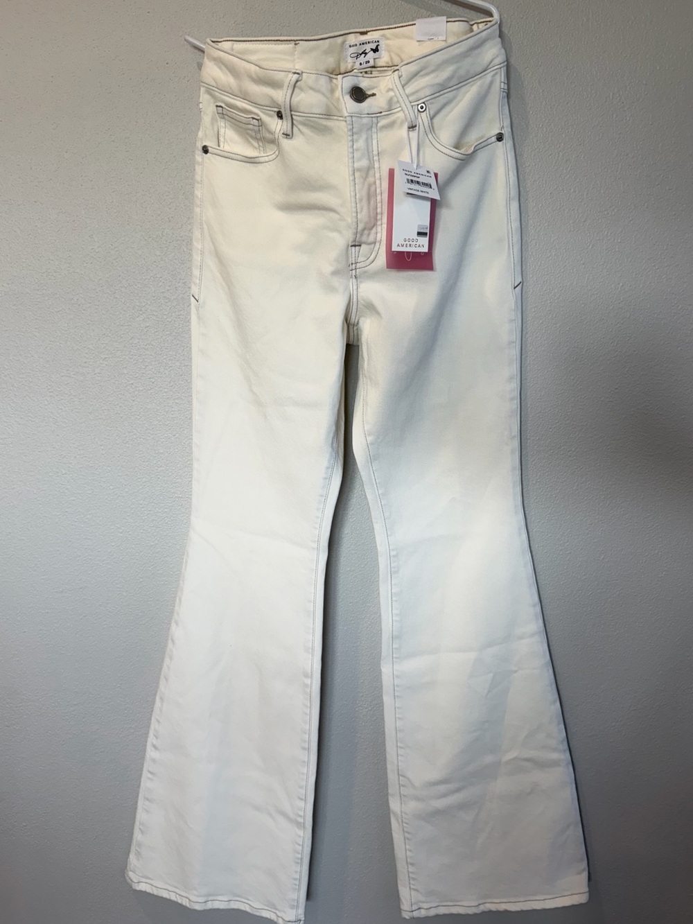 NWT Good American White Flare Jeans Size 8